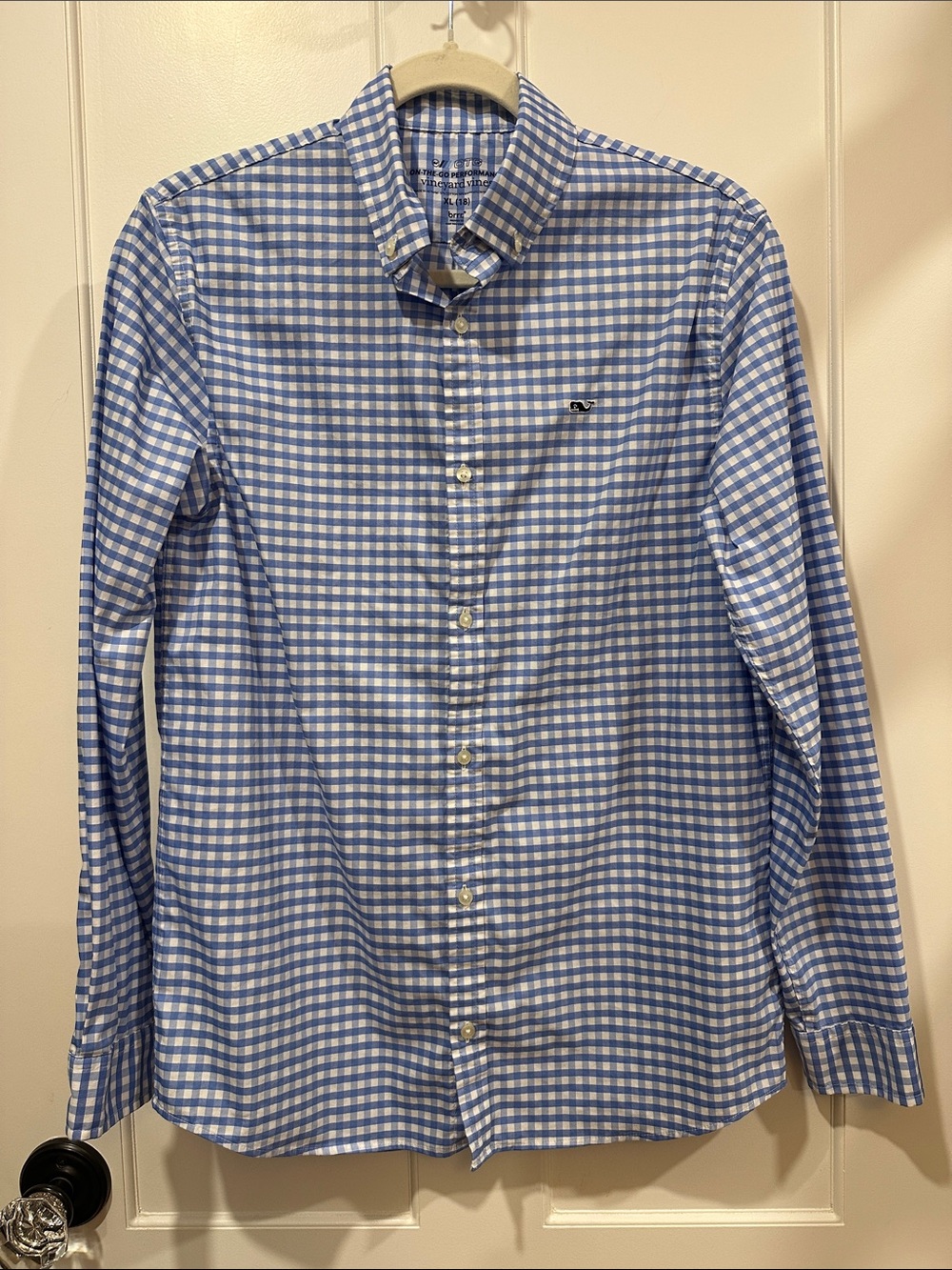 Vineyard Vines Blue and White Gingham Button-Down Shirt